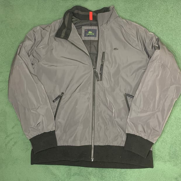 라코스테 회색 봄버 자켓