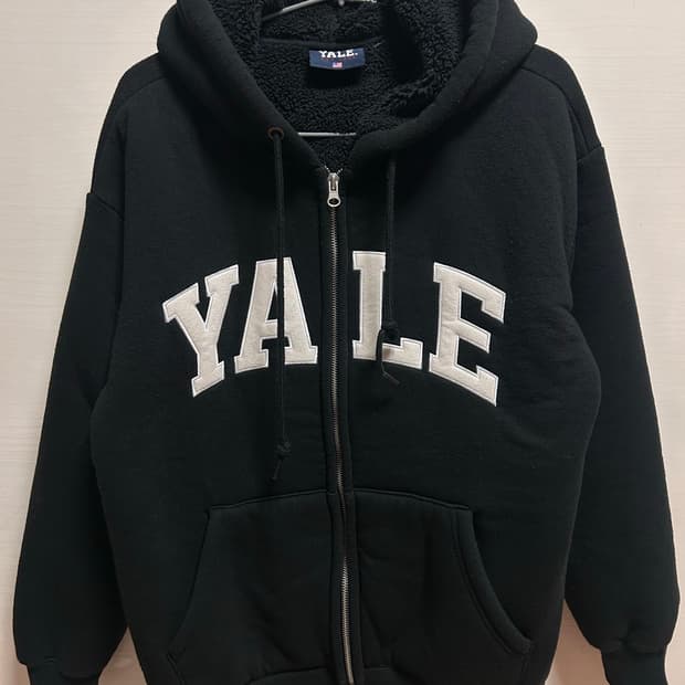 예일 YALE 블랙 후드집업 S