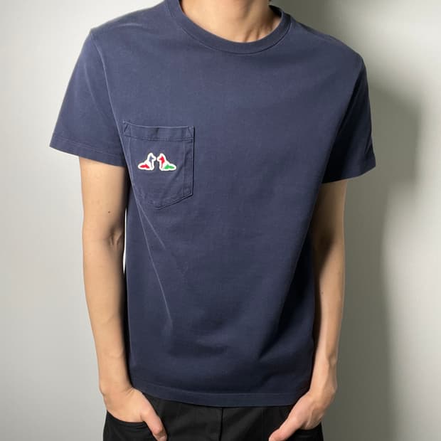메종키츠네 더블 폭스 트리컬러 패치 반팔 티셔츠 XS