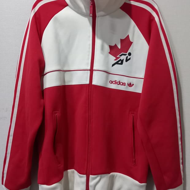 아디다스 캐나다 빨흰 트랙탑 저지 져지집업 95/M