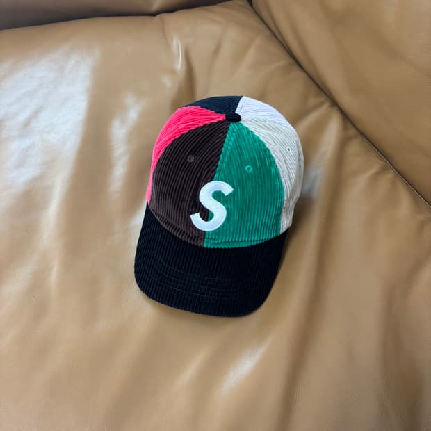 슈프림 S로고 6패널 볼캡 모자 코듀로이 멀티 컬러