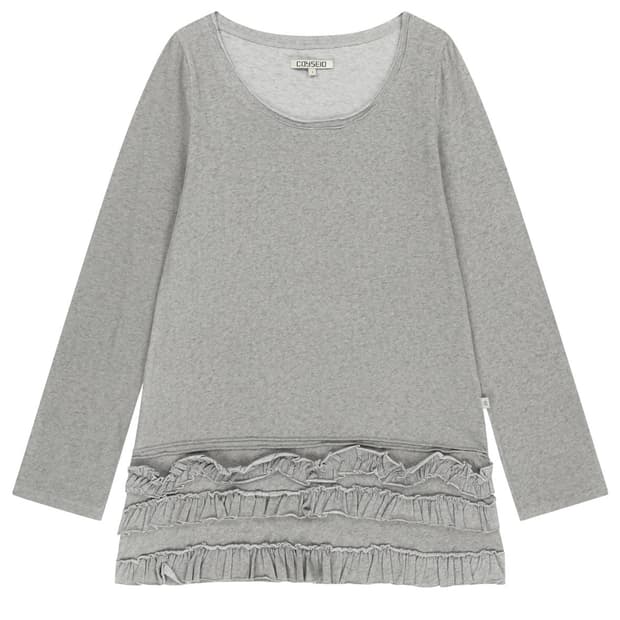 (2) 코이세이오 바텀 멀티플 프릴 드레스 라이트 그레이 새상품