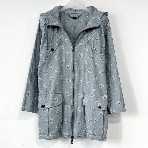 멀버리 Mulberry 로고 모노그램 후드 파카