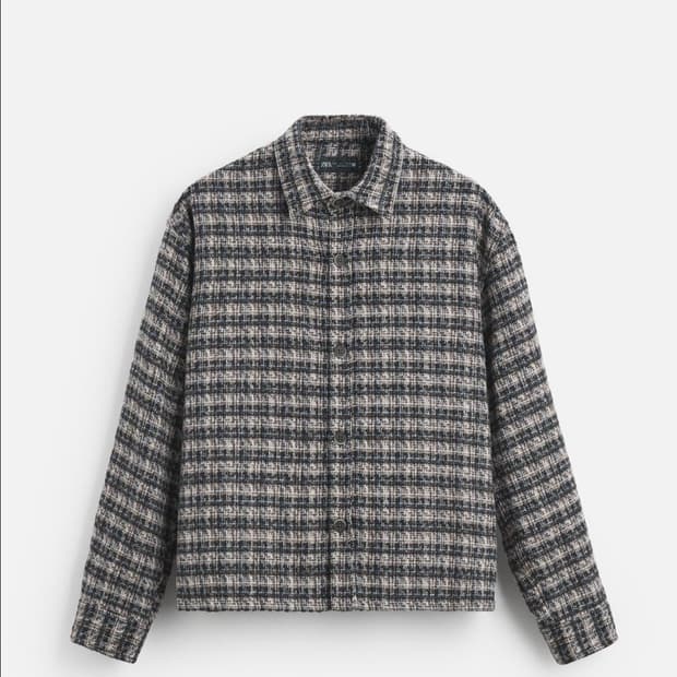 자라 소프트 텍스처 오버 셔츠 블랙