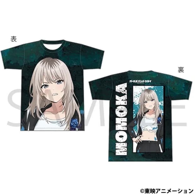 걸즈 밴드 크라이 걸밴크 굿즈 무빅 풀 그래픽 티셔츠 - 카와라기 모모카