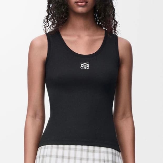 로에베 아나그램블랙 리브드 탱크탑 