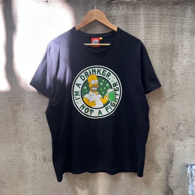 빈티지 호머 심슨 반팔 티셔츠