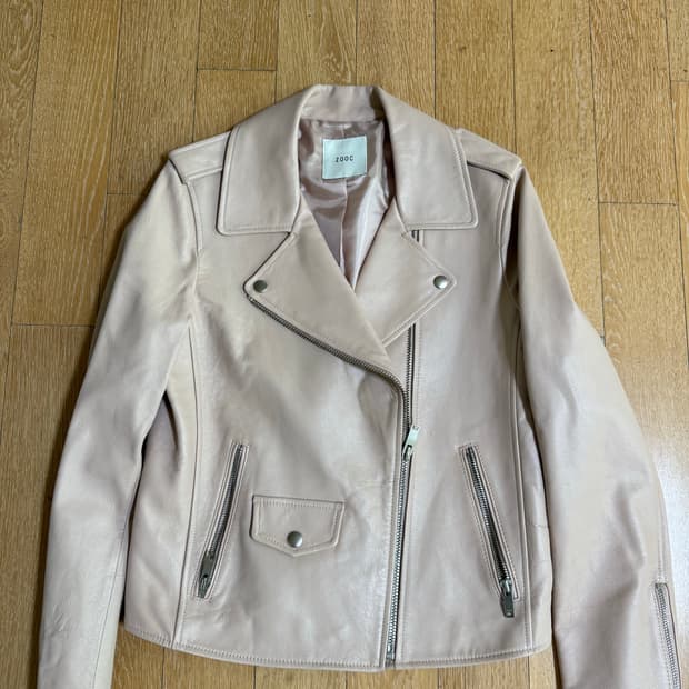 ZOOC 여성 양가죽 라이더 자켓 55 연핑크