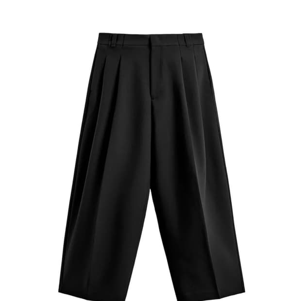 자라 와이드핏 플리츠 팬츠