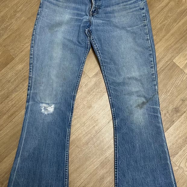 80년대 빈티지 리바이스 646 벨바텀 플레어 부츠컷 진 데님 오렌지 탭