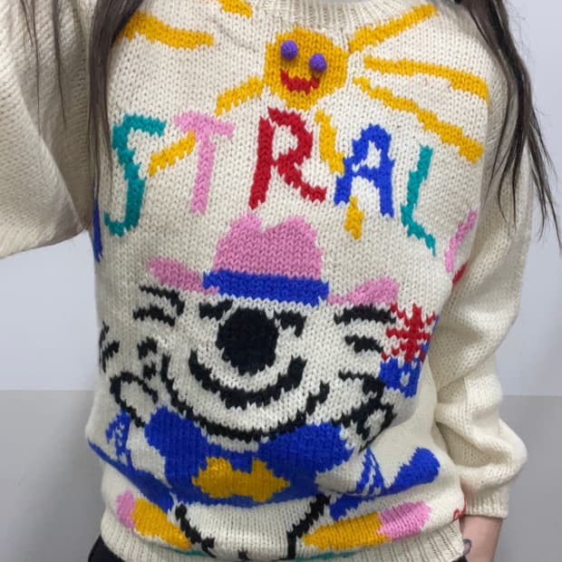 (빈티지) 레어 90‘s Ken Done 켄 돈 코알라 울 핸드니트