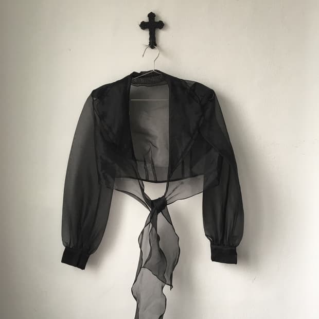 Organza tied cardigan