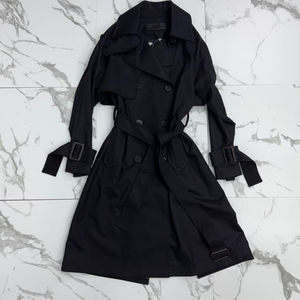 럭키슈에뜨 블랙 울 트렌치코트