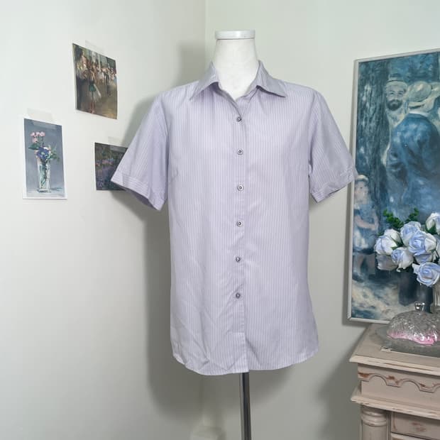 lavender stripe summer half shirt