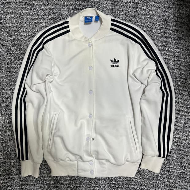 (95) 아디다스 화이트 백로고 봄버 자켓