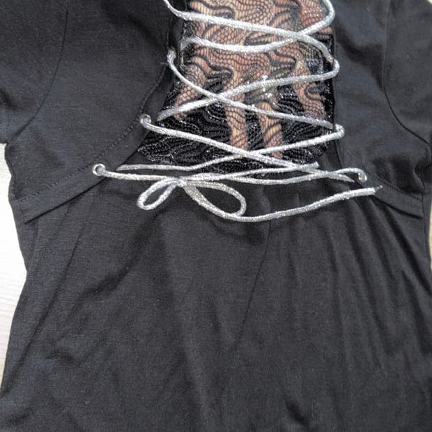 back detail ribbon T shirt