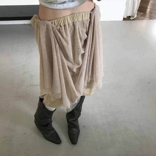 vintage beige sha skirt