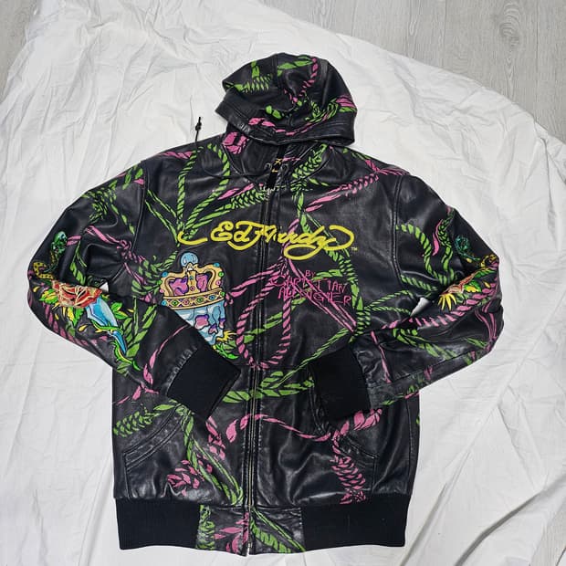 에드하디 양가죽 자수 가죽 자켓 L