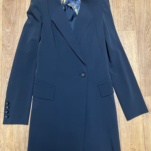 한섬 마인 블랙 롱 자켓