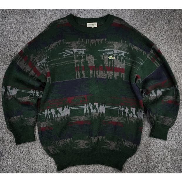 라코스테 빈티지 90s 오버핏 패턴 니트 105
