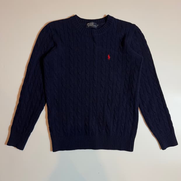 폴로 랄프로렌 네이비 케이블 니트 스웨터 