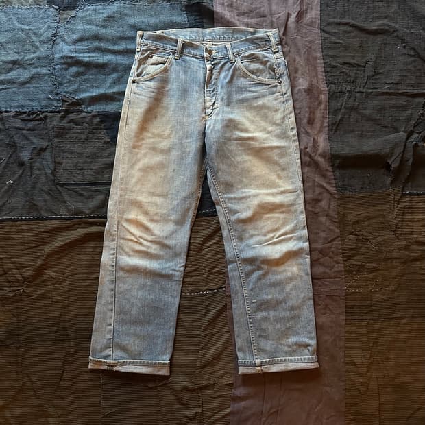 70s USA LEE 빈티지 리 하프 셀비지 데님 팬츠