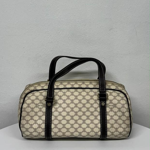 셀린느 빈티지 마카담 블루종 미니 보스톤 토트백