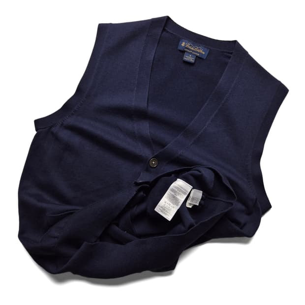 [S] 브룩스브라더스 수피마코튼 버튼 니트베스트