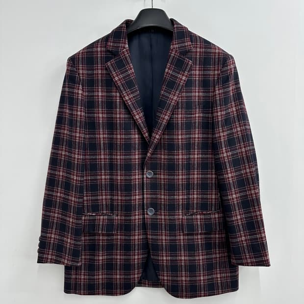 100 로가디스 남자 체크 울 블레이져 자켓