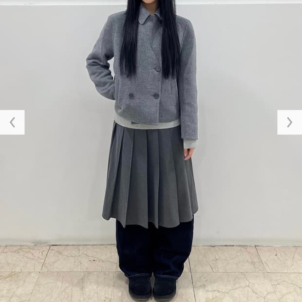 유니클로 더블페이스쇼트코트 그레이 s