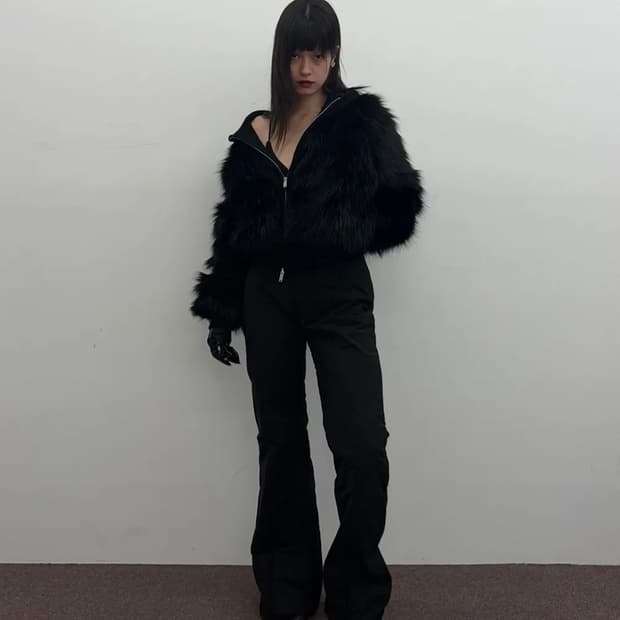 나체 퍼 블랙(단시간 2회착용),수수료부담 ok