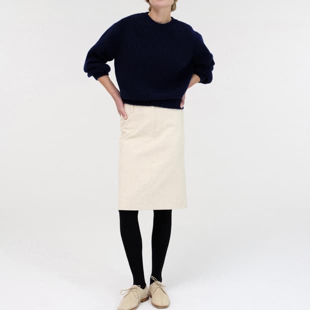 낫띵리튼 코듀로이 H라인 스커트