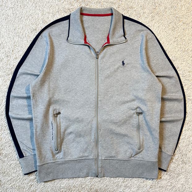 폴로 랄프로렌 사이드라인 네이비포니 코튼 집업 자켓 그레이