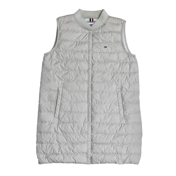 타미 진스 롱 경량패딩 조끼