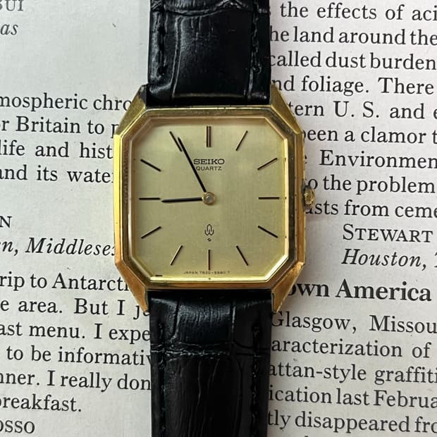 8각 세이코 탱크 골드 쿼츠