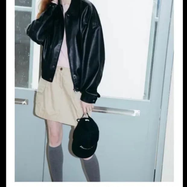 온무드 ownmood 비건 레더 블루종