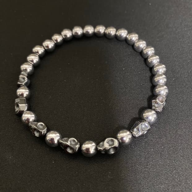 스컬 헤마타이트 팔찌