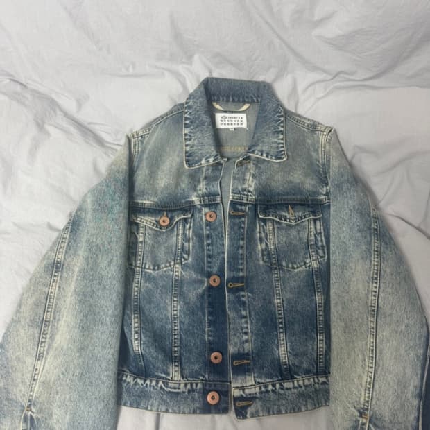 메종 마르지엘라 크롭 데님 자켓