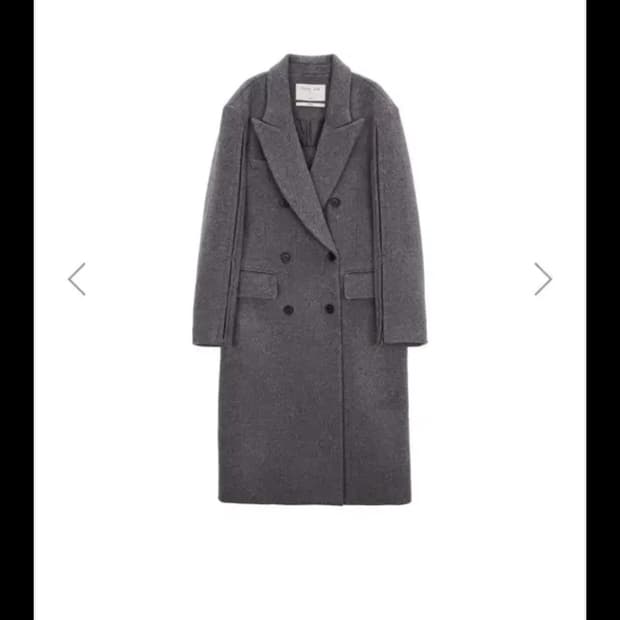 마뗑킴 더블코트 차콜 Tailored zipper double coat