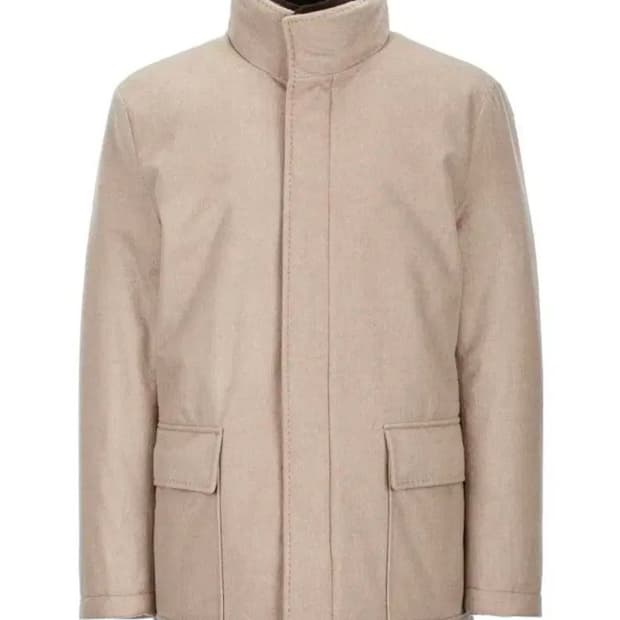 마에스트로 탈착퍼 베이지 캐시미어 구스다운점퍼