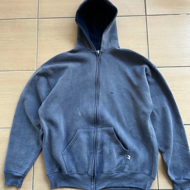 90‘s 러셀 페이드 후드집업XXL