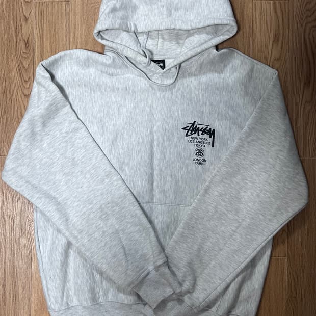 스투시 월드투어 후드 애쉬 헤더 2023