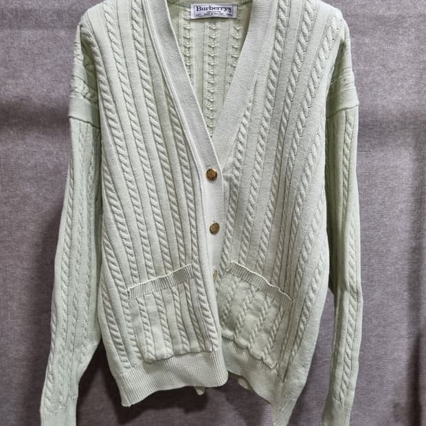 여성 90~95 버버리 케이블 가디건 구형