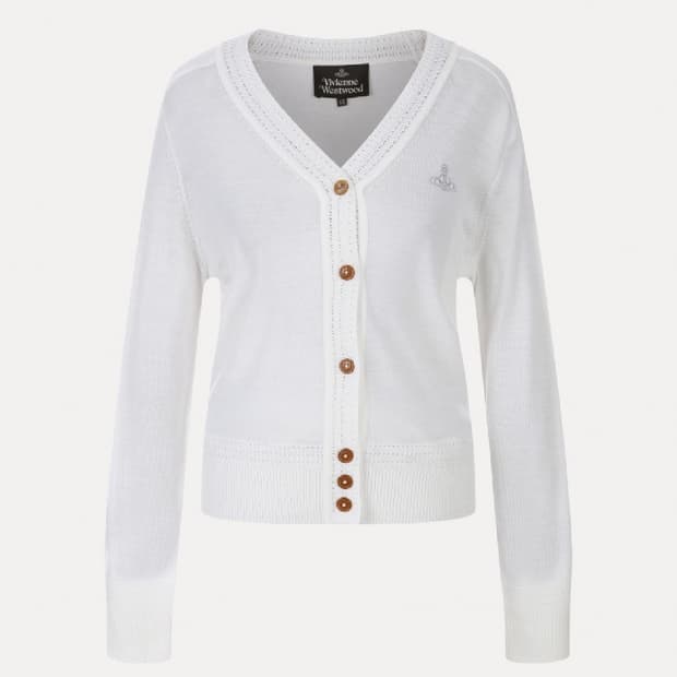 비비안웨스트우드 베이직 가디건 화이트