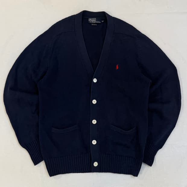 폴로 랄프로렌 코튼 니트 가디건 네이비