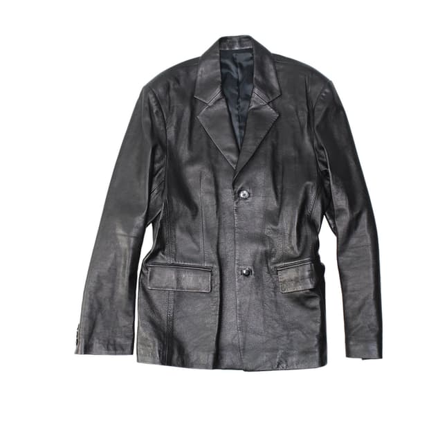 2000s 램스킨 레더 블레이저 자켓 