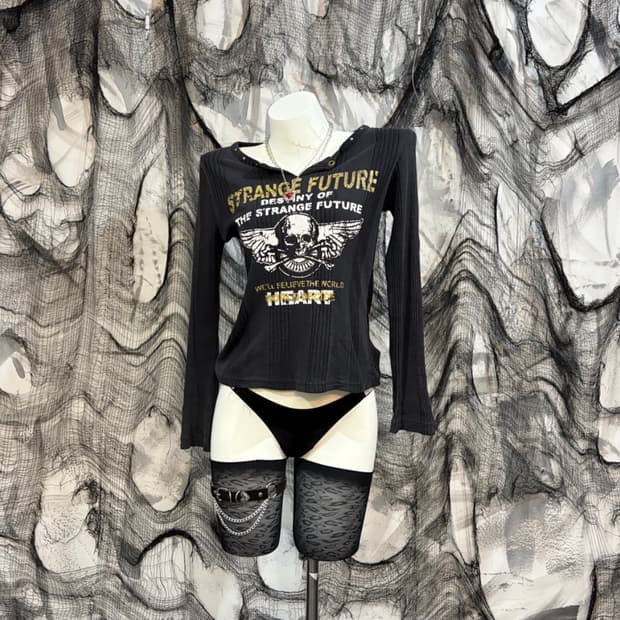 Y2K punk skull cubic long sleeve