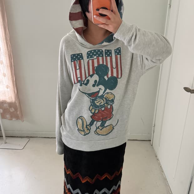 디즈니 USA 미키마우스 성조기 후드스웻