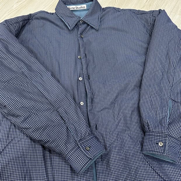 아크네 스튜디오 리버시블 체크셔츠 후리스 44