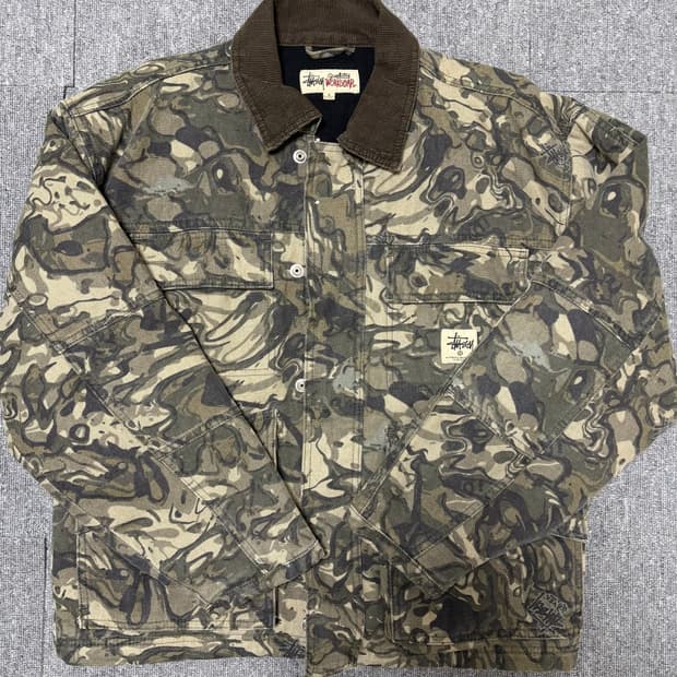 스투시 캔버스 워크 자켓 s